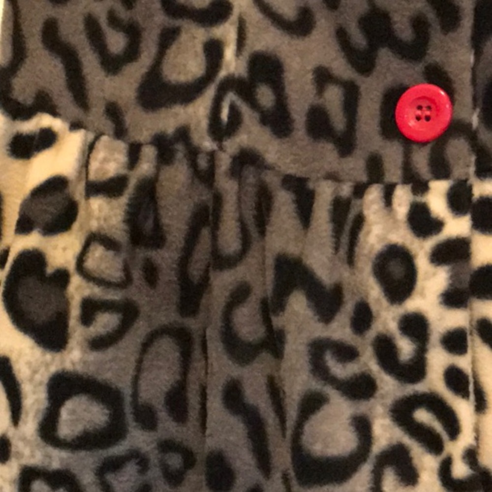 Snow leopard jacket NWOT Bow Ruffles Peplum - Picture 4 of 8